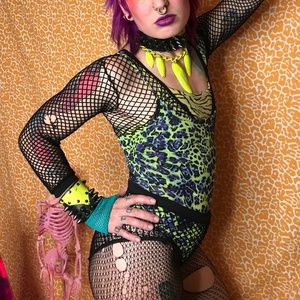 Mesh Leopard Print Bodysuit